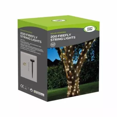 Guirlande solaire extérieure LUCIOLE 200 leds blanc chaud - Illuminez votre espace!