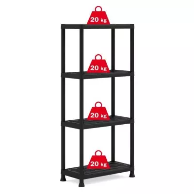 Etagère modulable KETER 60x30x135 cm noir - Résistante à l'humidité
