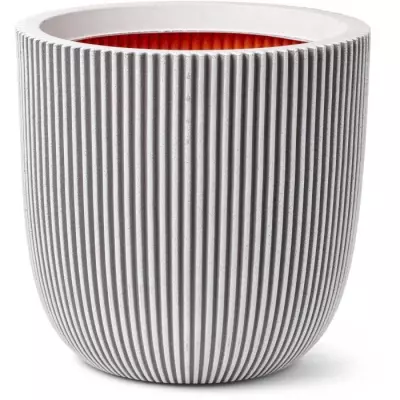 Pot de fleur boule élégant - CAPI EUROPE - GROOVE NL - 43 x 41 cm - Ivoire Pot de fleur boule élégant - CAPI EUROPE - GROOVE NL - 43 x 41 cm - Ivoire