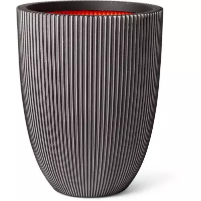Cache-pot élégant Capi Vase Groove 46x58 cm Anthracite