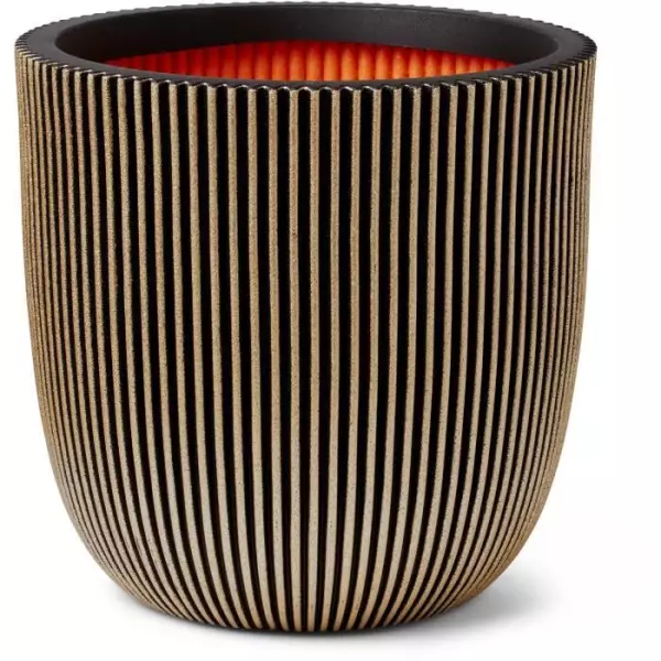 CAPI Jardiniere Groove 43x41 cm noir et doré 445487