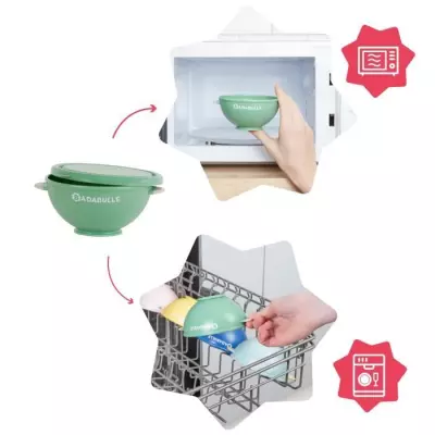 Ensemble repas bébé complet : 5 bols antidérapants + couvercles hermétiques + 3 cuillères souples