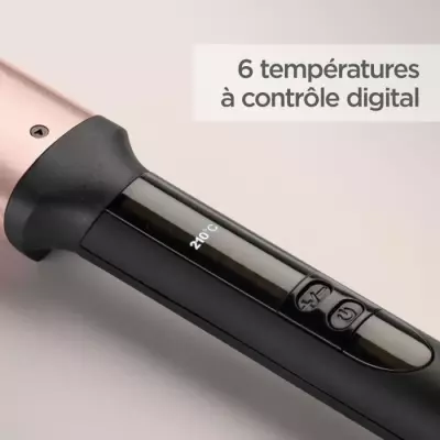 Fer à boucler BABYLISS C457E - Ovale - 6 Températures - Rose et Noir