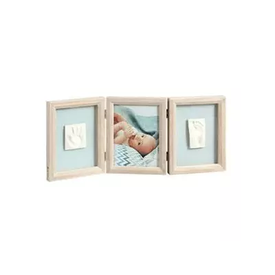 Cadre Photo Bois Double Empreinte Bébé - BABY ART - Cadeau Naissance Cadre Photo Bois Double Empreinte Bébé - BABY ART - Cadeau Naissance