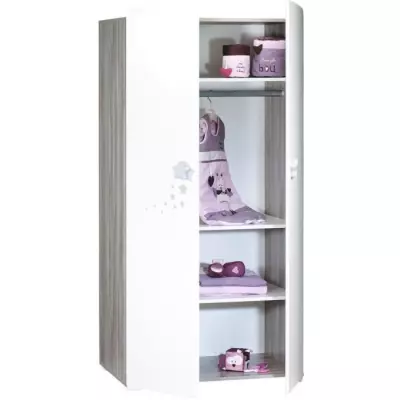 Chambre bébé trio Nao: lit, commode à langer, armoire - Blanc