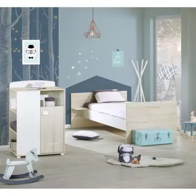 Lit Combiné Evolutif 90x190cm Babyprice Smile - Fabriqué en France