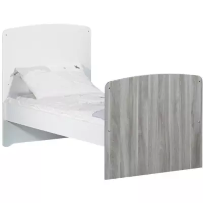 Lit évolutif 140x70 - Little Big Bed en bois gris, facile à monter