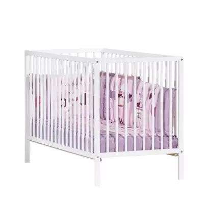 Lit bébé 120x60 cm Babyprice First en bois blanc