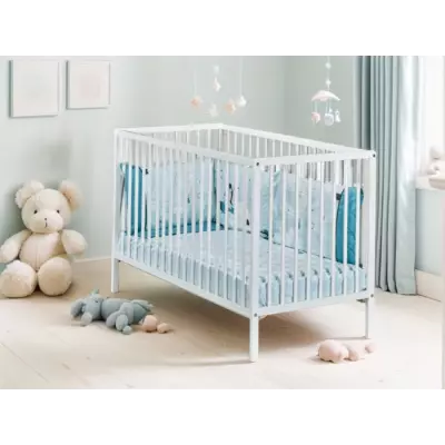Lit bébé 120x60 cm Babyprice First en bois blanc