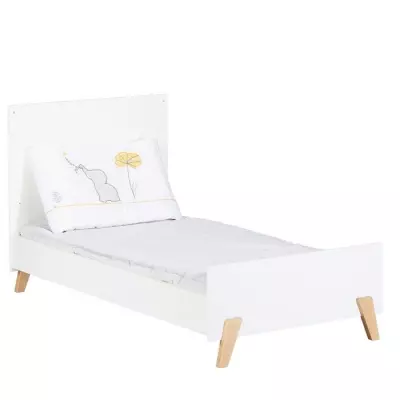 Lit évolutif 140x70cm Babyprice Joy Naturel Blanc sur pieds bois naturel Lit évolutif 140x70cm Babyprice Joy Naturel Blanc sur pieds bois naturel