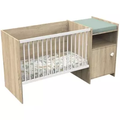 Lit bébé combiné évolutif 90x190 Babyprice Up - Décor bois