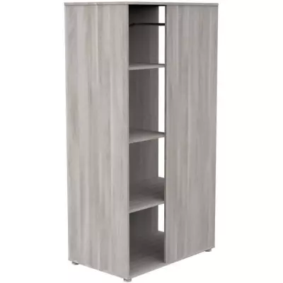 Armoire enfant avec étagères et penderie - Chêne silex - Babyprice Up
