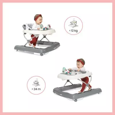 Trotteur-Pousseur Bébé Evolutif Compact et Musical