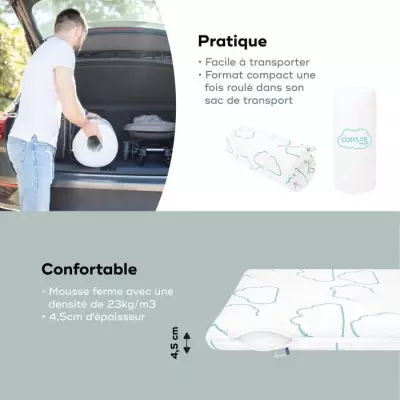 Matelas de voyage Cosy'Lite Nomad 60x120cm - Confort éco-conçu