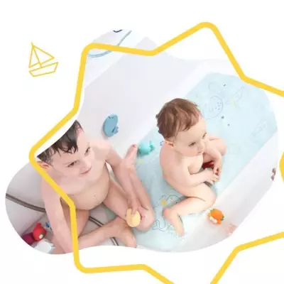 Badabulle Tapis de bain XXL antidérapant 91 cm - Contrôle température
