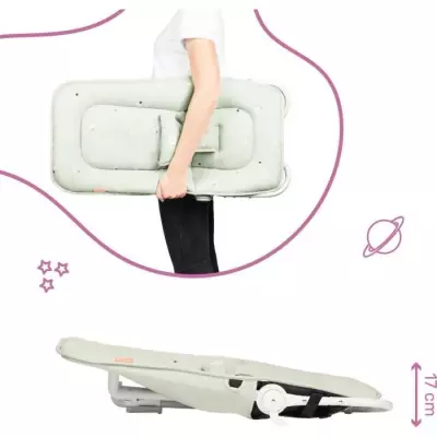Transat pliable et ultra compact avec arche de jeux - Lichen / Vert d'eau