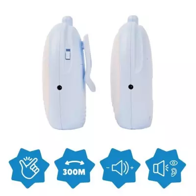 Badabulle Babyphone audio facile à utiliser - Portée 300m - Compact - Alarme Sonore et Visuelle