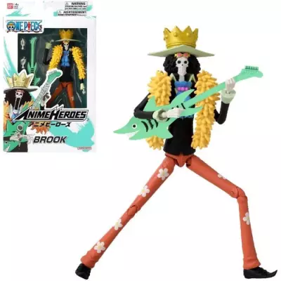 Figurine Anime Heroes Bandai One Piece Brook 17 cm - Miniature Fun et Détaillée
