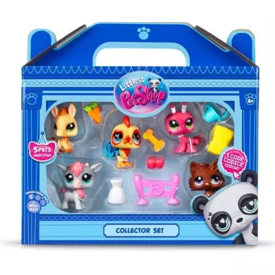 Ensemble de collection Littlest Pet Shop Ferme - 5 animaux et accessoires