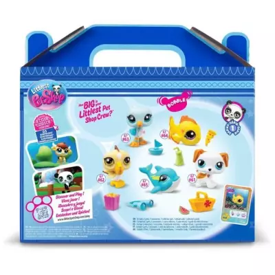 Figurines Miniatures Littlest Pet Shop - Set Collector Plage - 5 Animaux & Accessoires