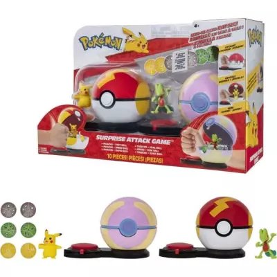 Poké Balls avec Pokémon, 6 disques d'attaques - BANDAI Poké Balls avec Pokémon, 6 disques d'attaques - BANDAI