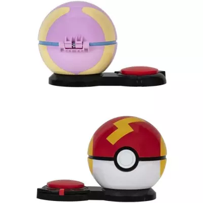 Poké Balls avec Pokémon, 6 disques d'attaques - BANDAI Poké Balls avec Pokémon, 6 disques d'attaques - BANDAI