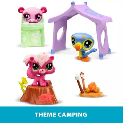 Pack à thème 3 Animaux de compagnie - BANDAI - Littlest Pet Shop Camping
