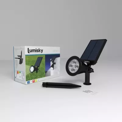 Spot solaire extérieur étanche - LUMISKY - 4 LEDs blanches