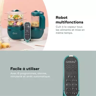 Robot préparation bébé Babymoov Nutribaby + Opal Green - Pratique et complet!