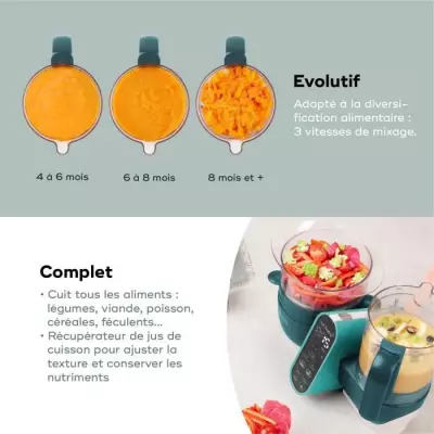 Robot préparation bébé Babymoov Nutribaby + Opal Green - Pratique et complet!
