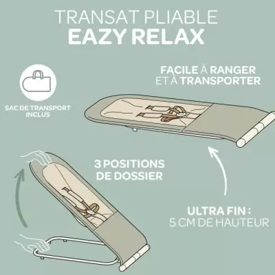 Transat BÉABA Eazy Relax Ultra Compact - Lichen