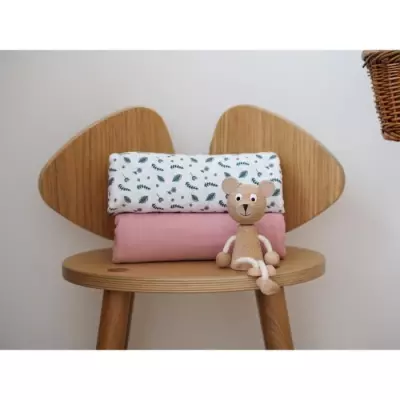 Boîte 2 Langes 120cm BEABA - Vieux Rose / Campagne Florale