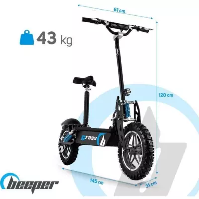 Trottinette Electrique Cross FX1600 - Puissance 1600W - Noir