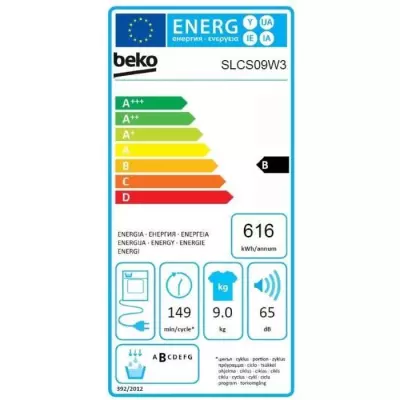 Sèche-linge à condensation BEKO B100 SLCS09W3 - 9 kg - Classe B