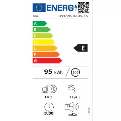 Lave-vaisselle BEKO b100 LVV4729A - 14 couverts - Noir