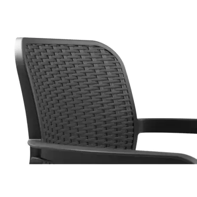 Lot de 6 fauteuils de jardin en résine tressée gris graphite - Allibert by KETER Bella