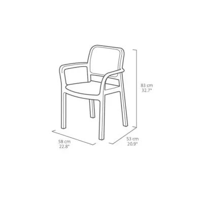 Lot de 6 fauteuils de jardin en résine tressée gris graphite - Allibert by KETER Bella
