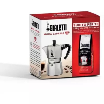 Cafetière italienne BIALETTI + 1 Café Perfetto Moka Classico - Pack 3 tasses