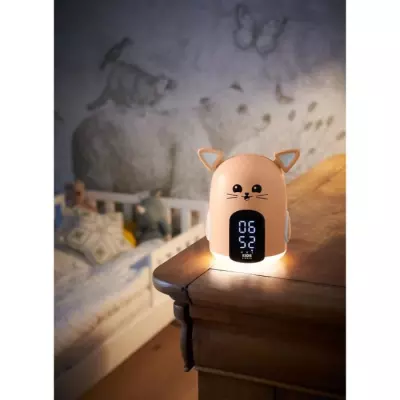 Réveil & Veilleuse Chat Mia - 3 sons uniques - Lumière ajustable - RADIO REVEIL