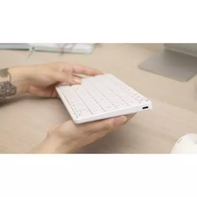 Clavier Sans Fil BLUESTORK Compact et Rechargeable en Blanc