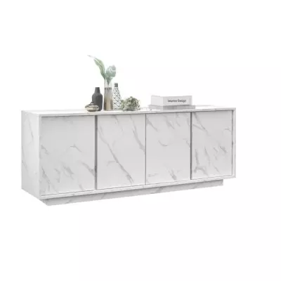Buffet chic en marbre blanc - MARMO - 4 portes