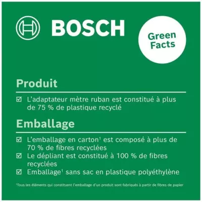Mesurez avec précision avec l'adaptateur mètre ruban Bosch