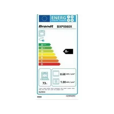 Four encastrable pyrolyse BRANDT BXP5560X - Chaleur tournante - 73L