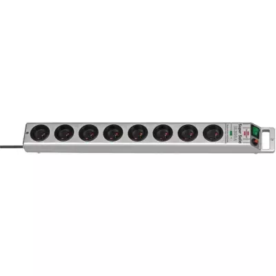 Multiprise Brennenstuhl SUPER-SOLID Argenté - 8 prises - parafoudre - 2,5m câble