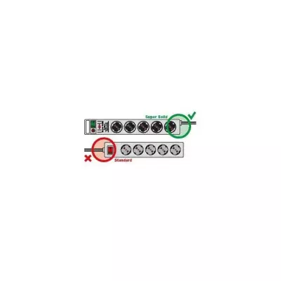Multiprise Brennenstuhl SUPER-SOLID Argenté - 8 prises - parafoudre - 2,5m câble
