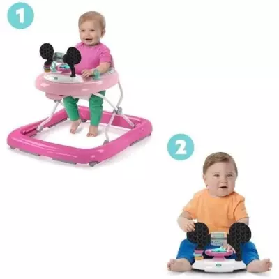 Trotteur bébé fille évolutif Minnie - 2-en-1 avec jouet d'éveil et musique