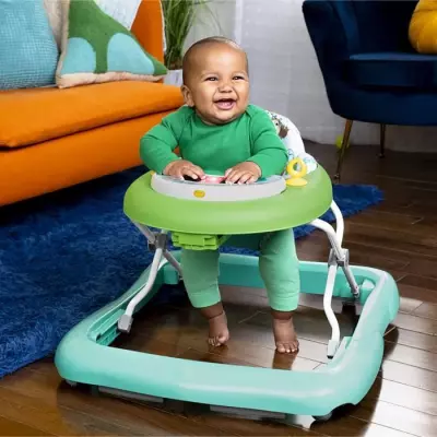 Trotteur et centre d'activités 2 en 1 pour bébé - Animaux de la Jungle, Musique et Lumières