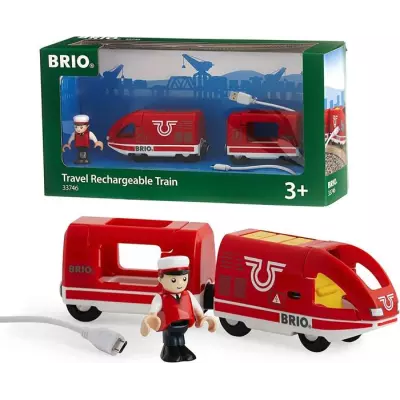 Circuit de train en bois BRIO - Voyageur Rouge - Rechargeable