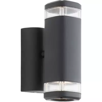 Applique extérieure up & down BRILLANT JANDY - Métal/verre - Noir - GU10 max 2x18W