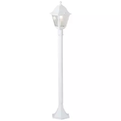 Lampadaire extérieur élégant - BRILLIANT NISSIE - Blanc - Métal/Verre